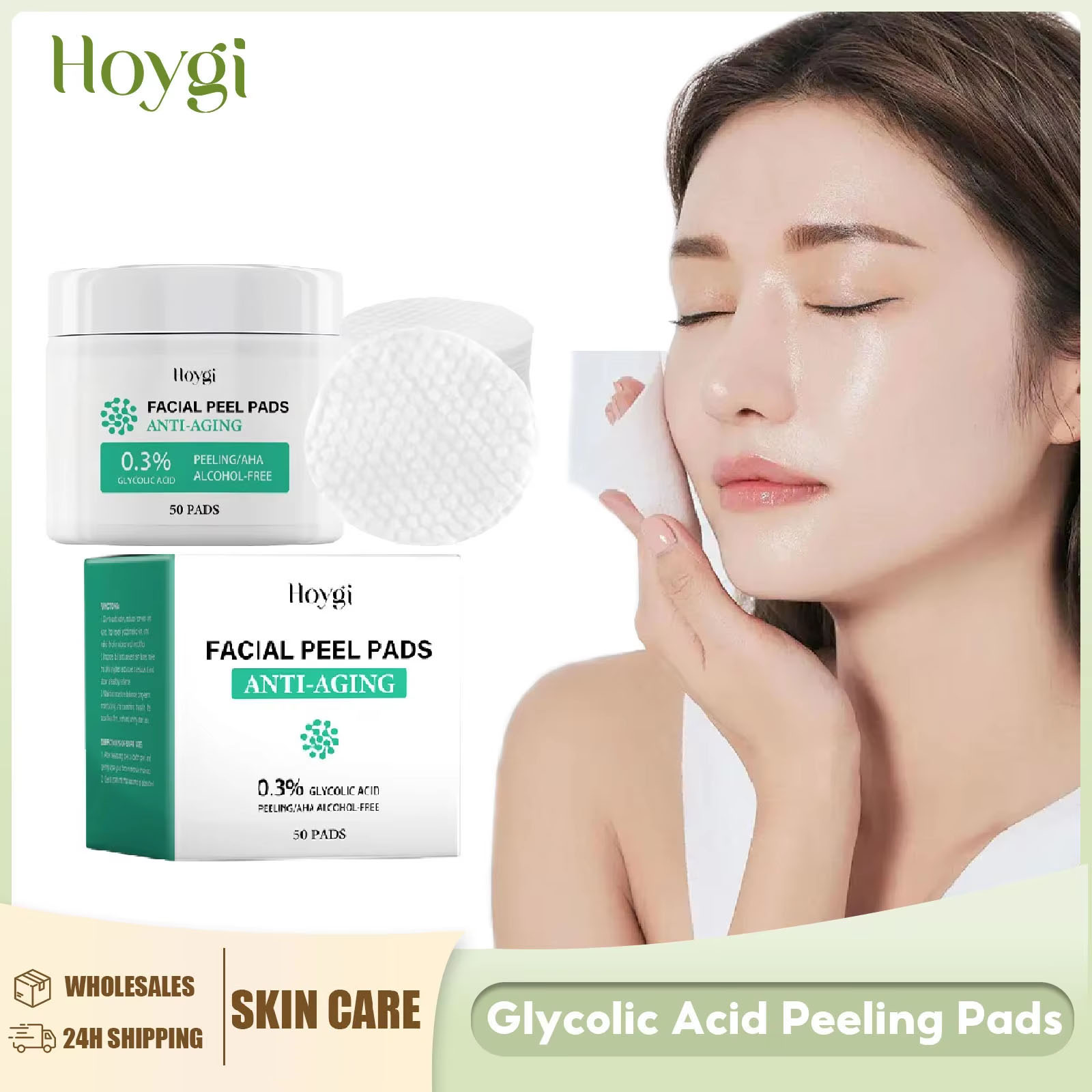 Salicylic Acid Blackhead Remover - Glycolic Acid Cotton Pads Shrink Pores