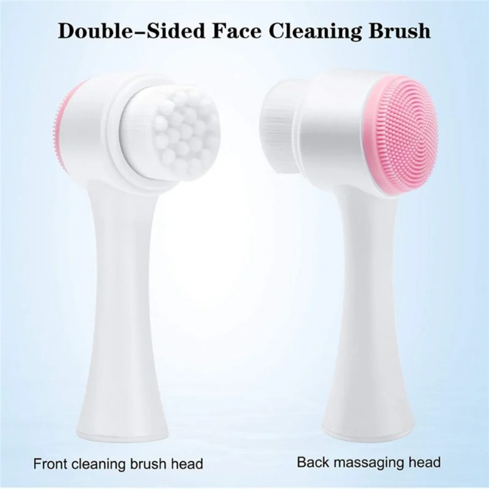 Silicone Face Scrubber Electric - 3D Double‑Sided Silicone Facial Cleansing Brush