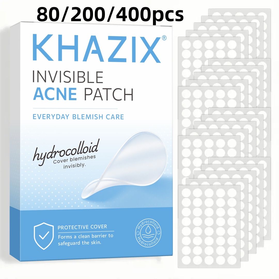 Hydrocolloid Pimple Patch - KHAZIX 80/200/400PCS Hydrocolloid Pimple Patches, Invisible