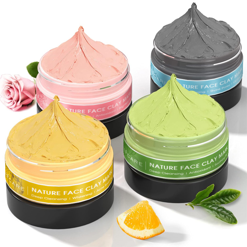 Green Tea Cleansing Clay Mask - 4 Pcs Clay Facial Mask Set