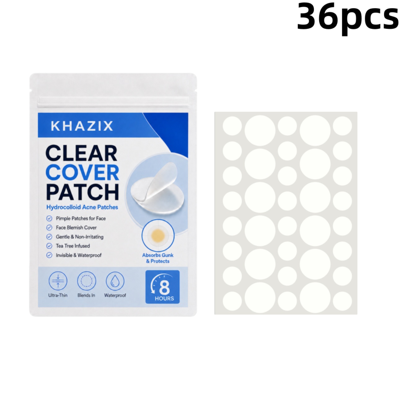 Hydrocolloid Pimple Patch - 36pcs Transparent Pimple Patches Hydrocolloid Acne