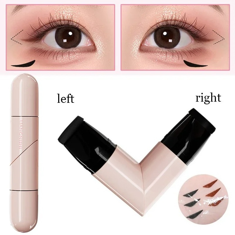Waterproof Liquid Eyeliner Pen - 1Pc Rotate Eyeliner Stamp Integrated Dual-Tip