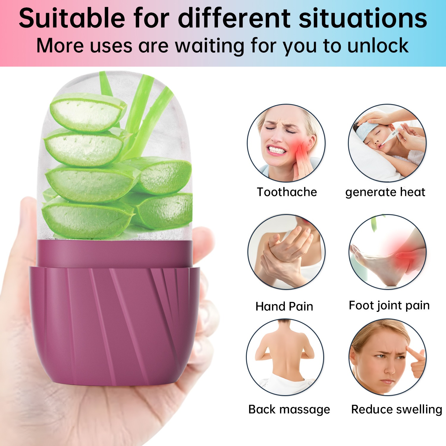 Face Ice Roller Puffiness - Aesthetic Striped Facial Ice Mold Minimalist