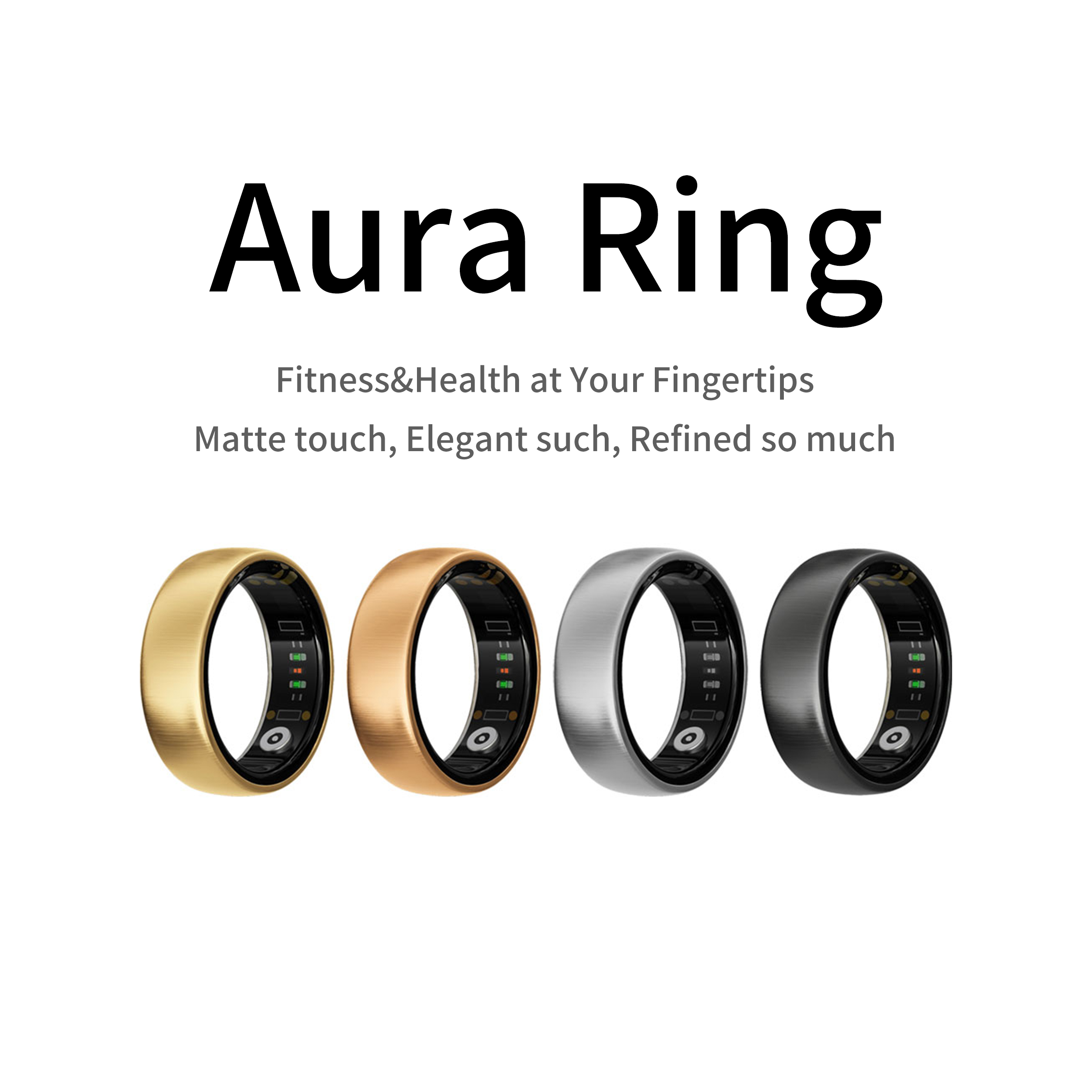 Health Monitors - AURA Matt Smart Ring Fitness Sports