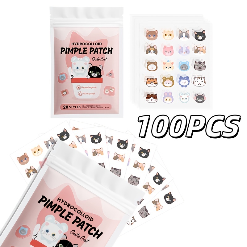 Skincare - 100pieces cute cat Pimple patch, water-resistant