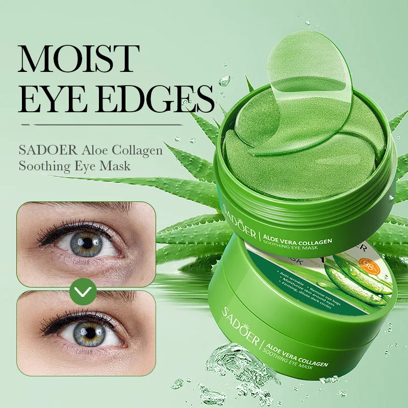 Collagen Under Eye Patches - SAODER 60Pcs Aloe Vera Collagen Eye