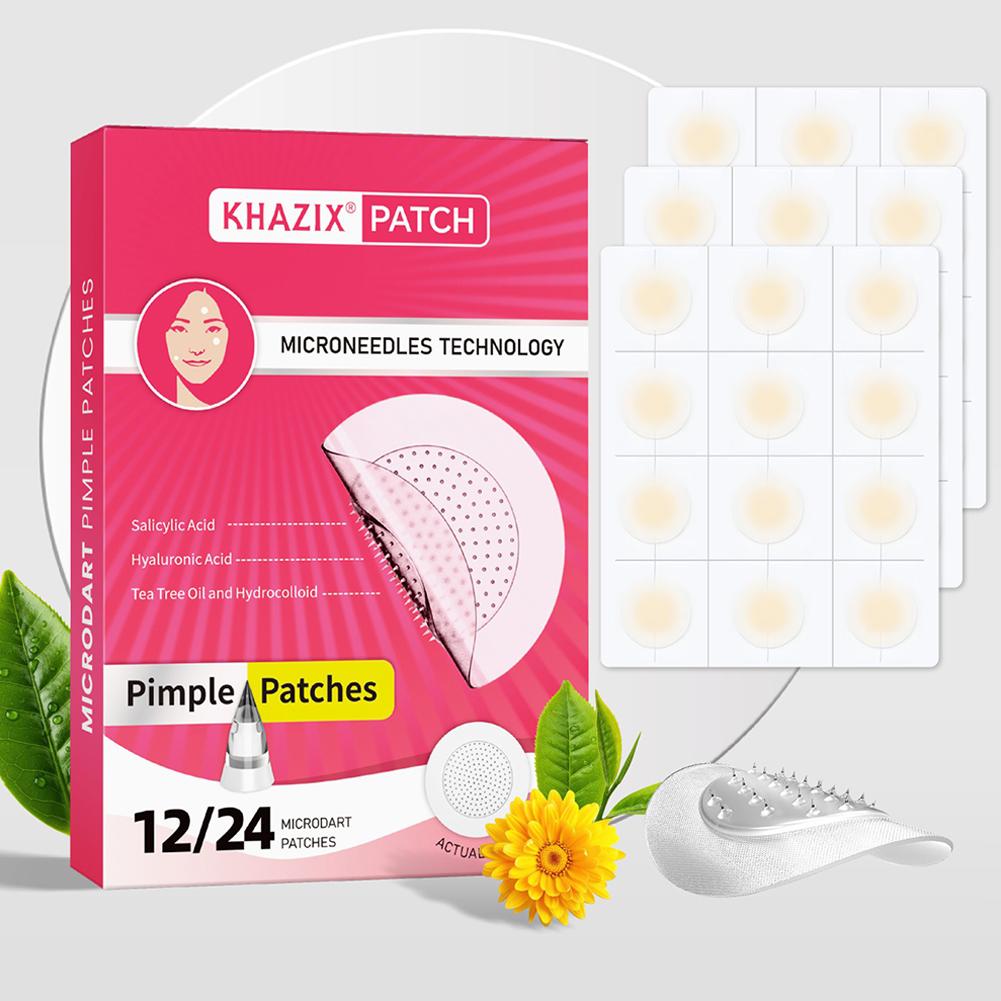 Hydrocolloid Pimple Patch - 12/24PCS Micro Needle Pimple Patch Hydrocolloid