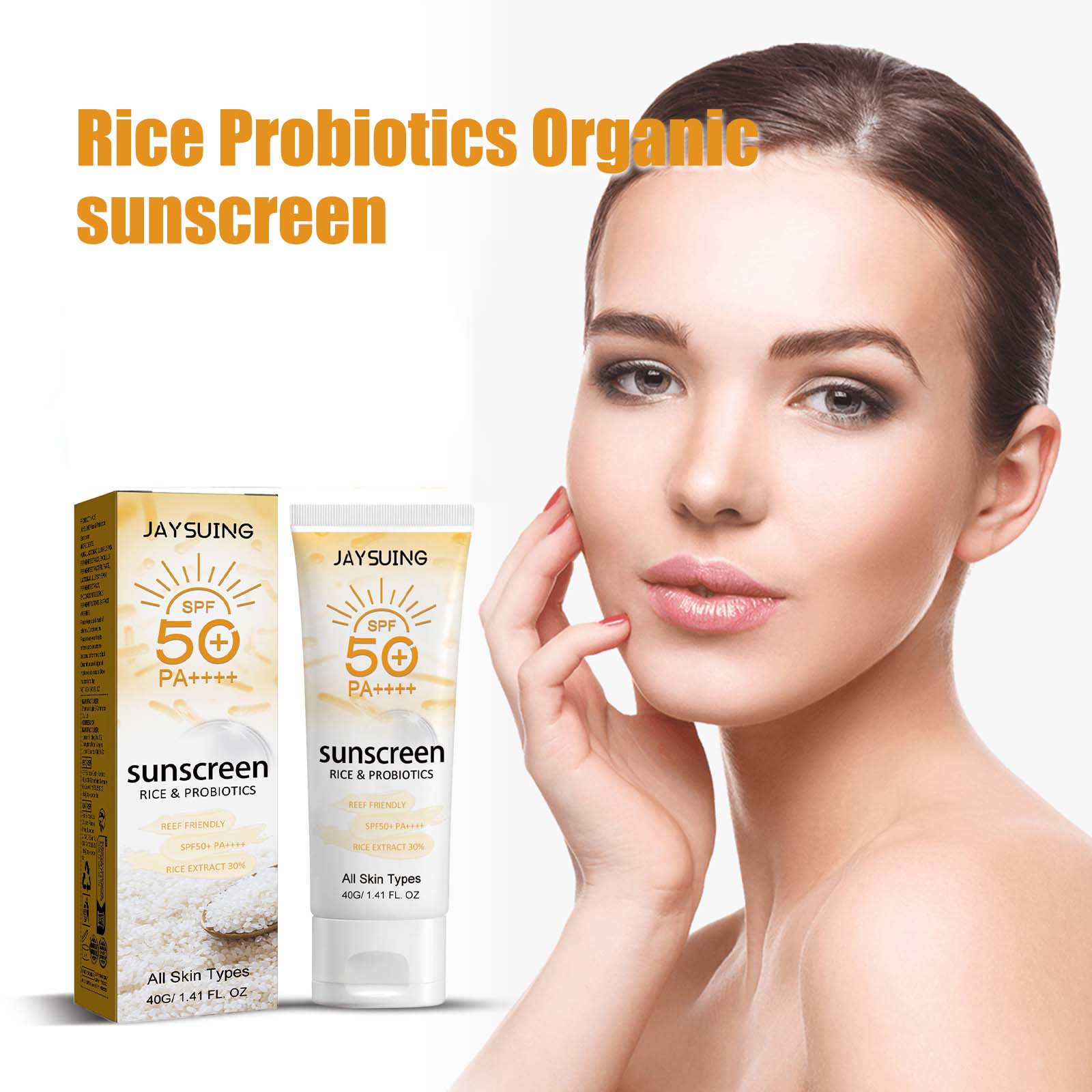 Spf 50 Waterproof Sunscreen - Probiotic Organic Rice Sunscreen Prevent Tanning