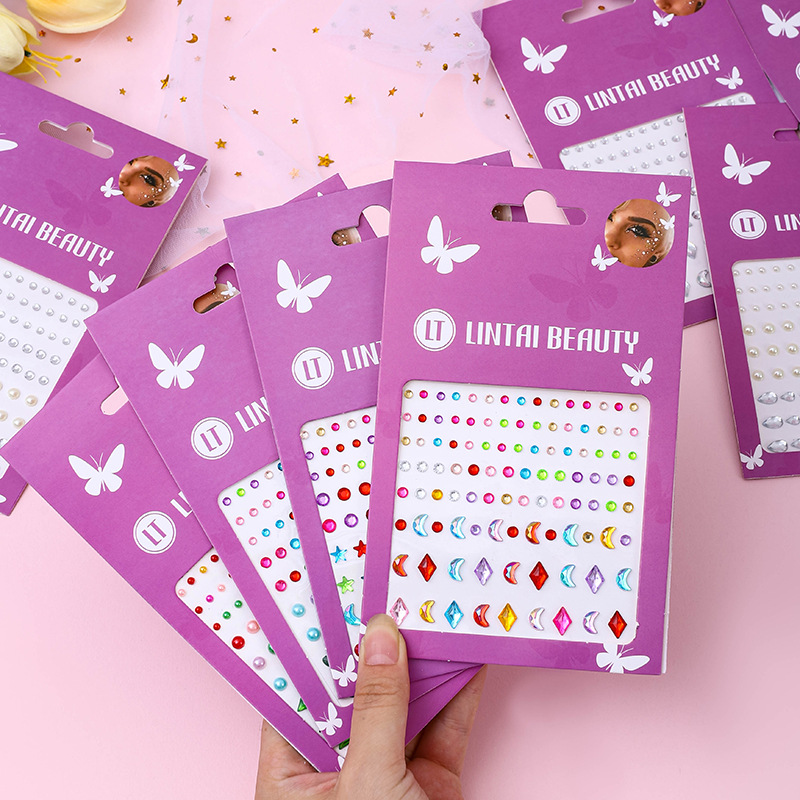 Nail Art - Hot Selling Face Gems Stickers Self