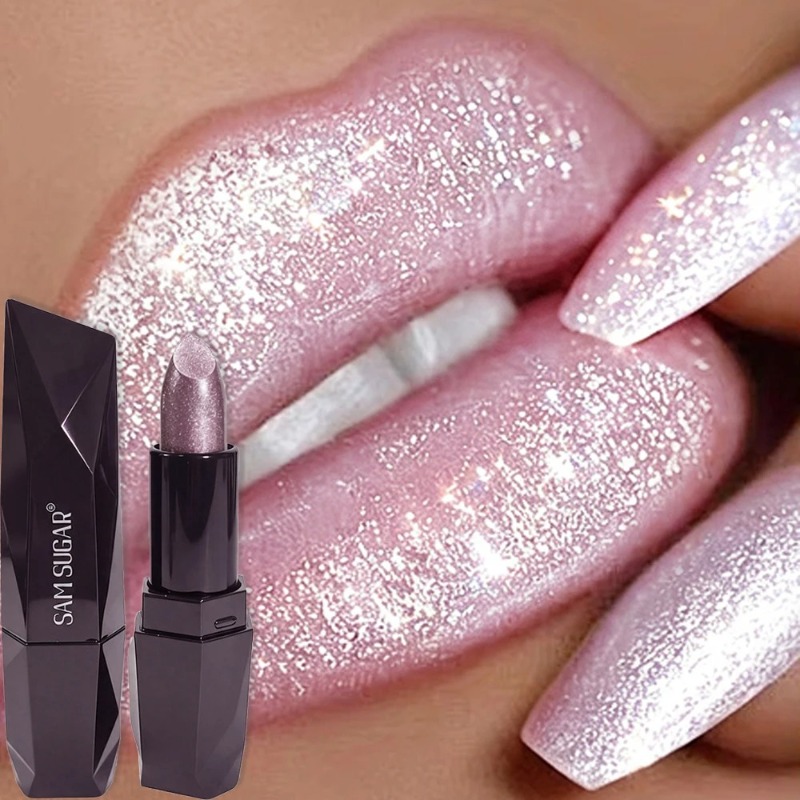 Matte Velvet Lip Tint Long Lasting - 6 Colors Pearlescent Pink Metallic Glitter