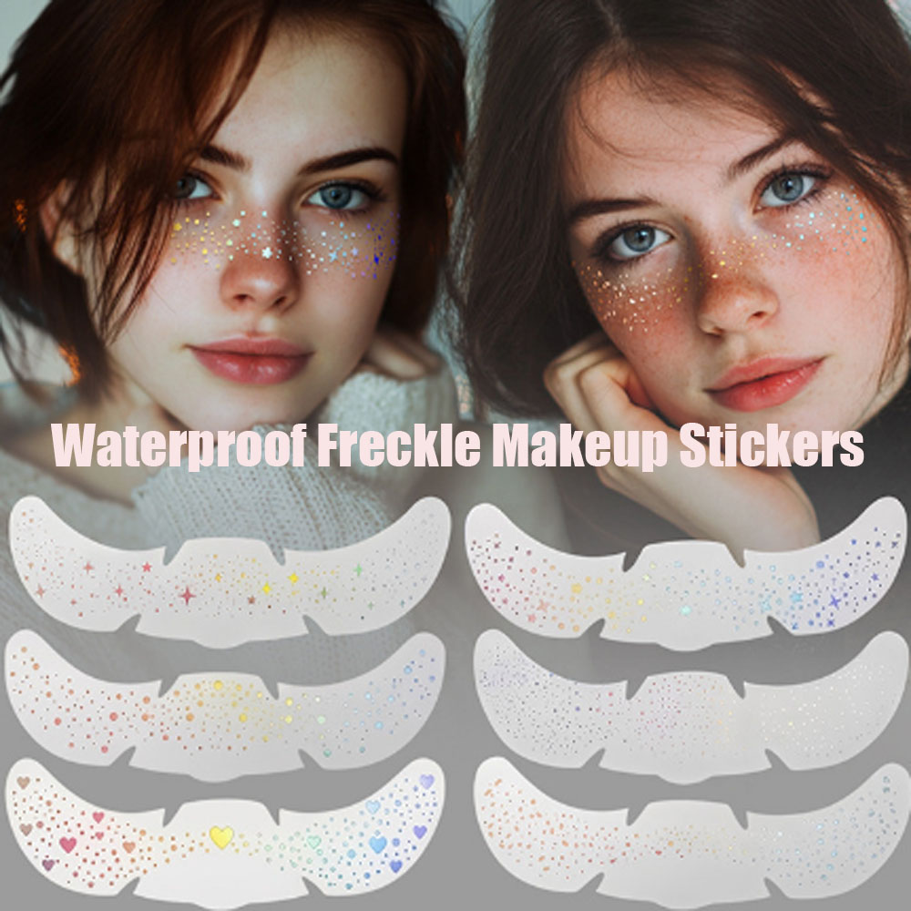 Makeup - 6 Sheets Glitter Freckles Holographic Stickers