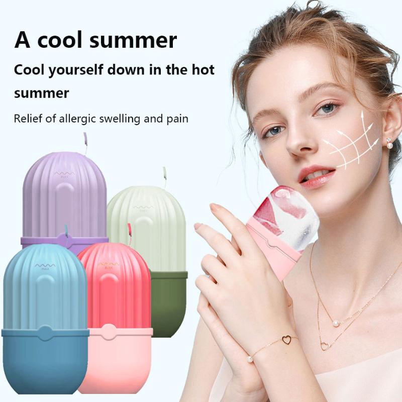 Face Ice Roller Puffiness - Silicone Ice Cube Face Roller for