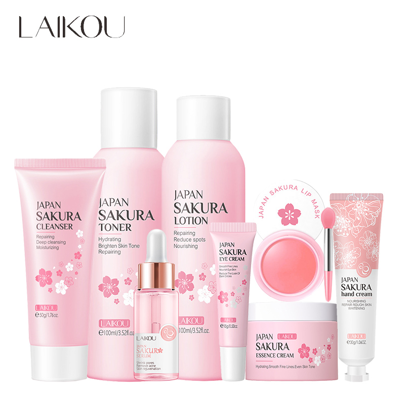 Hyaluronic Acid Facial Serum - LAIKOU 8Pcs Sakura Facial Skin Care