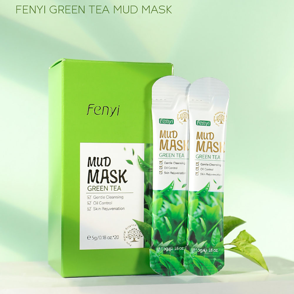 Green Tea Cleansing Clay Mask - Fenyi Green Tea Clay Mask 5gx20pcs