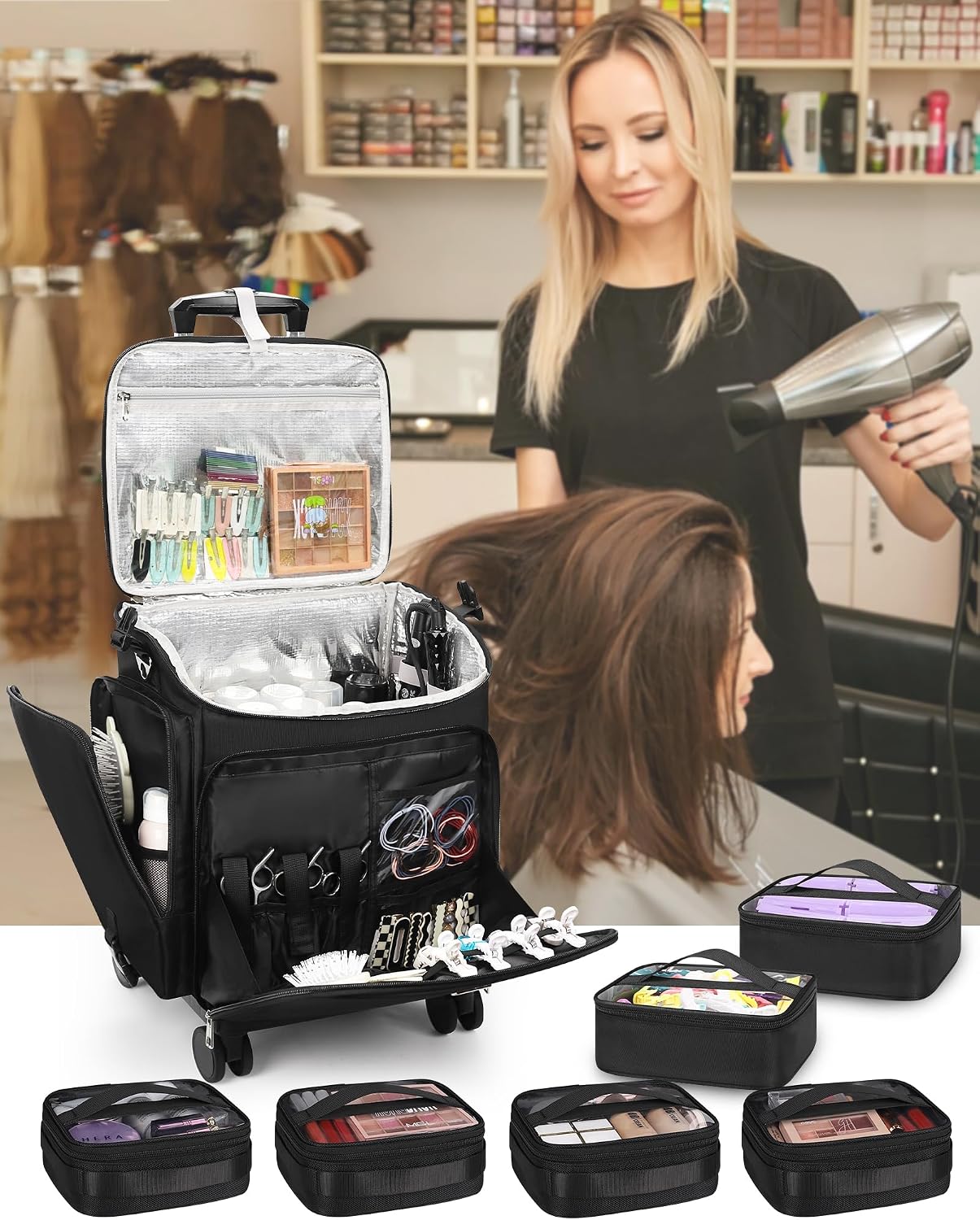 Rolling Makeup Case Hair Tools - огляд і ціна Makeup