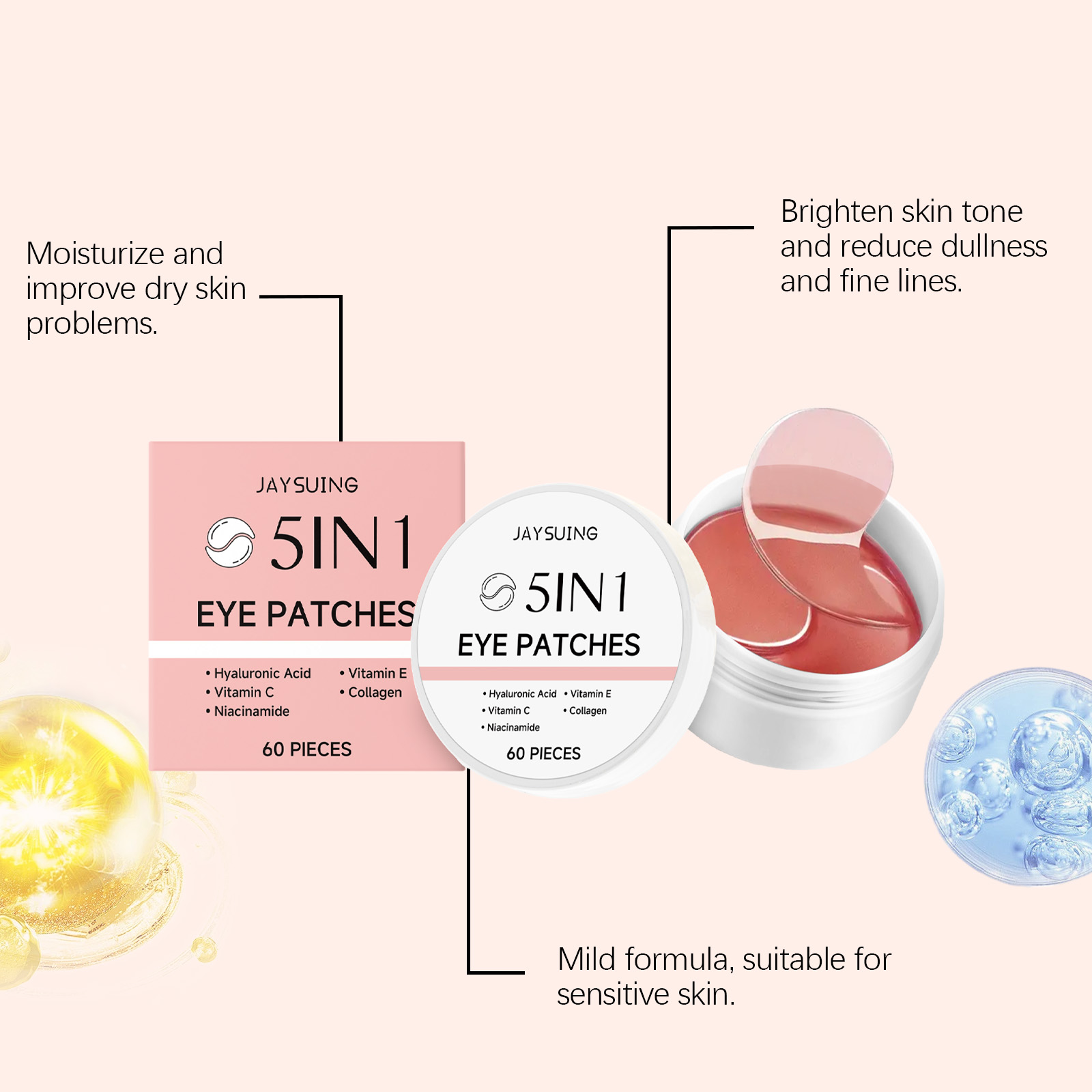JAYSUING 5-in-1 Under Eye Patc - огляд і ціна Collagen Under Eye Patches