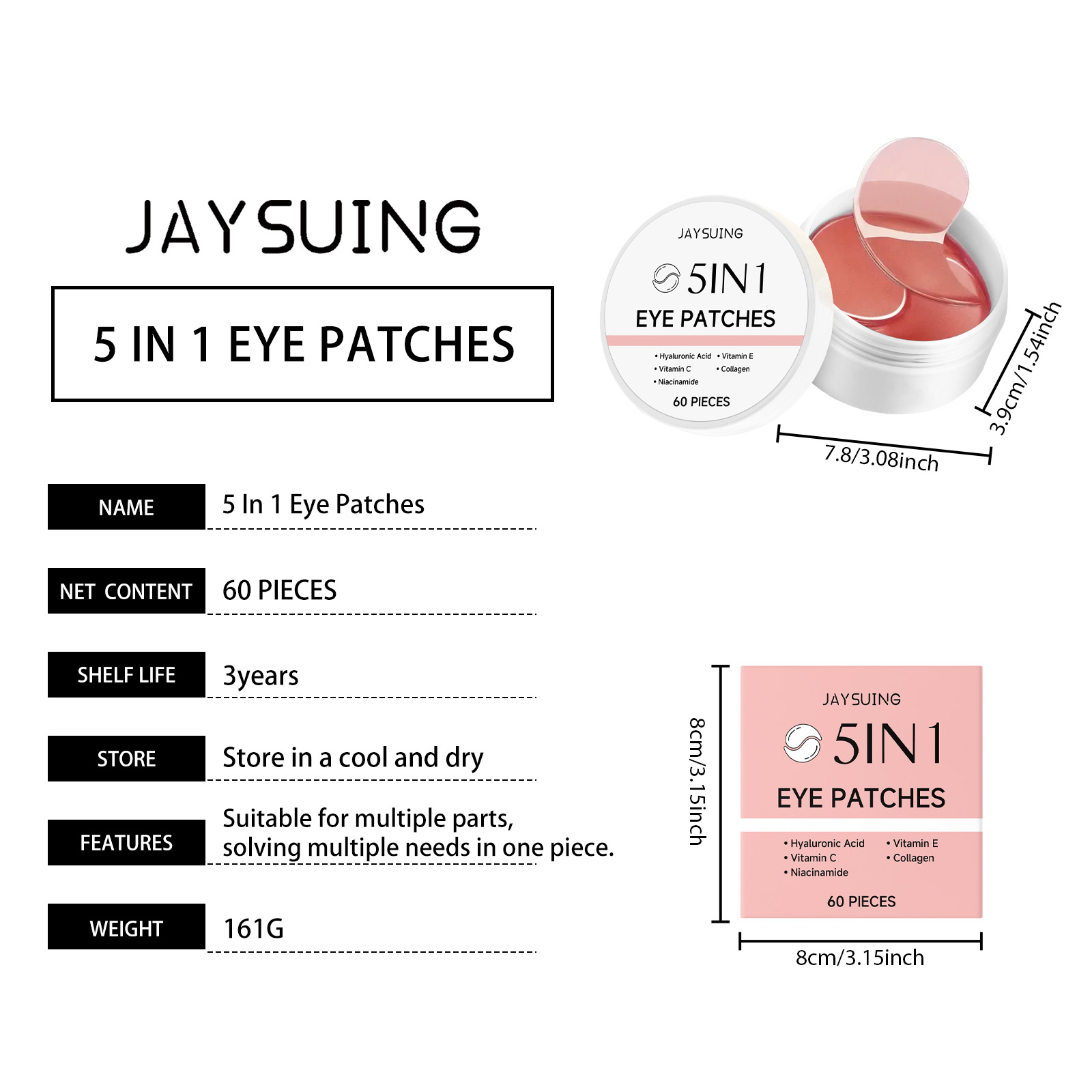 JAYSUING 5-in-1 Under Eye Patc - огляд і ціна Collagen Under Eye Patches