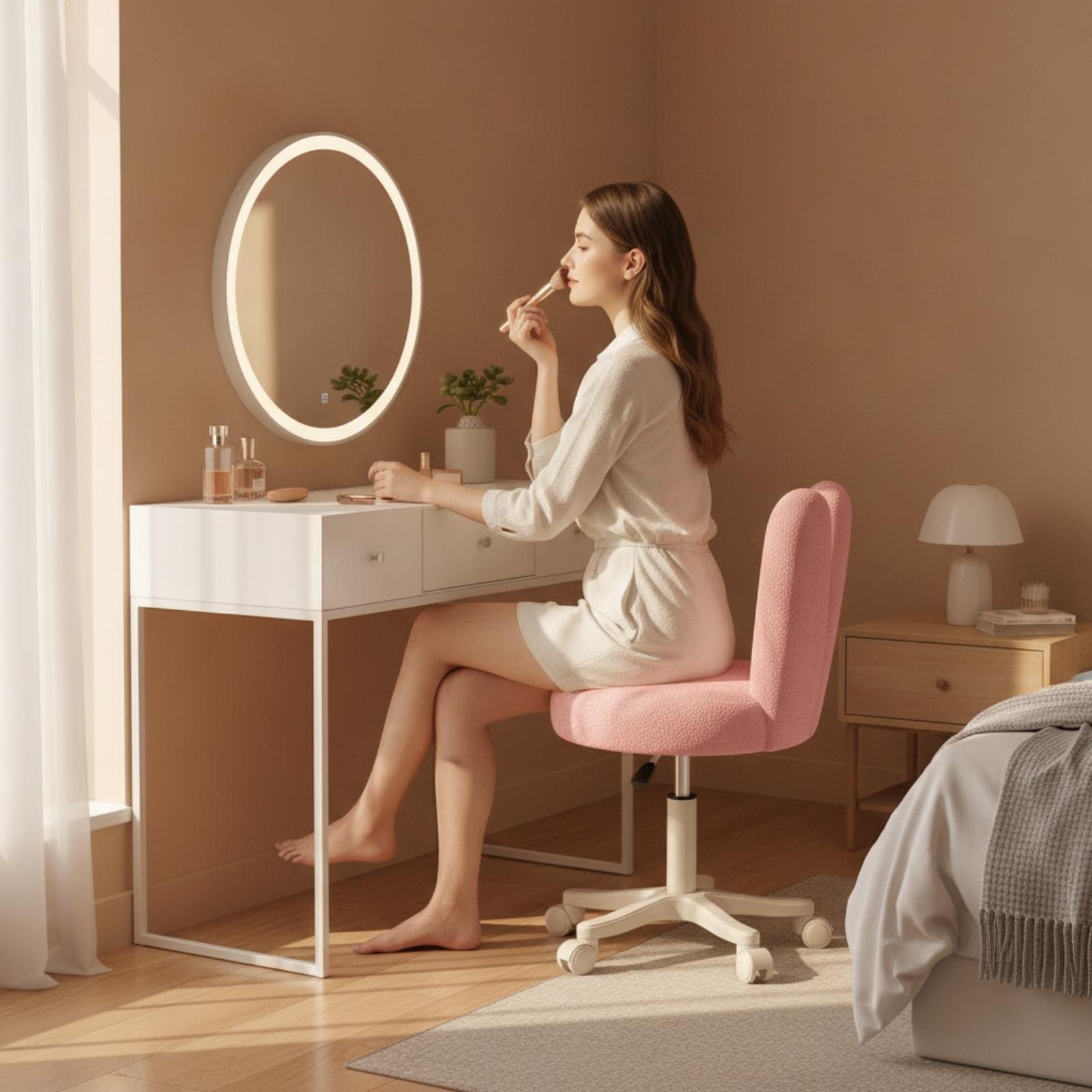 Rolling Stool with Backrest He - огляд і ціна Makeup