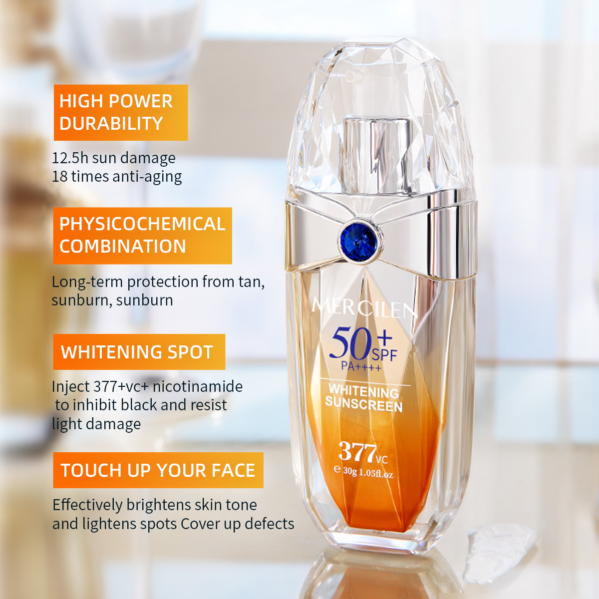 Mercilen Sunscreen 30g, Spf50+ - огляд і ціна Spf 50 Waterproof Sunscreen