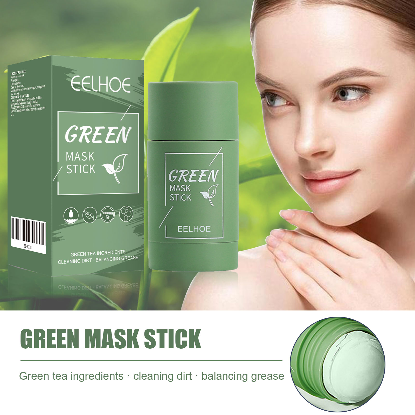 Green Tea Solid Mask Stick - D - огляд і ціна Green Tea Cleansing Clay Mask