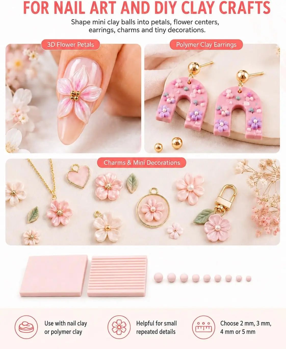 4PCS 3D Print Clay Gel Ball Ma - огляд і ціна Nail Art
