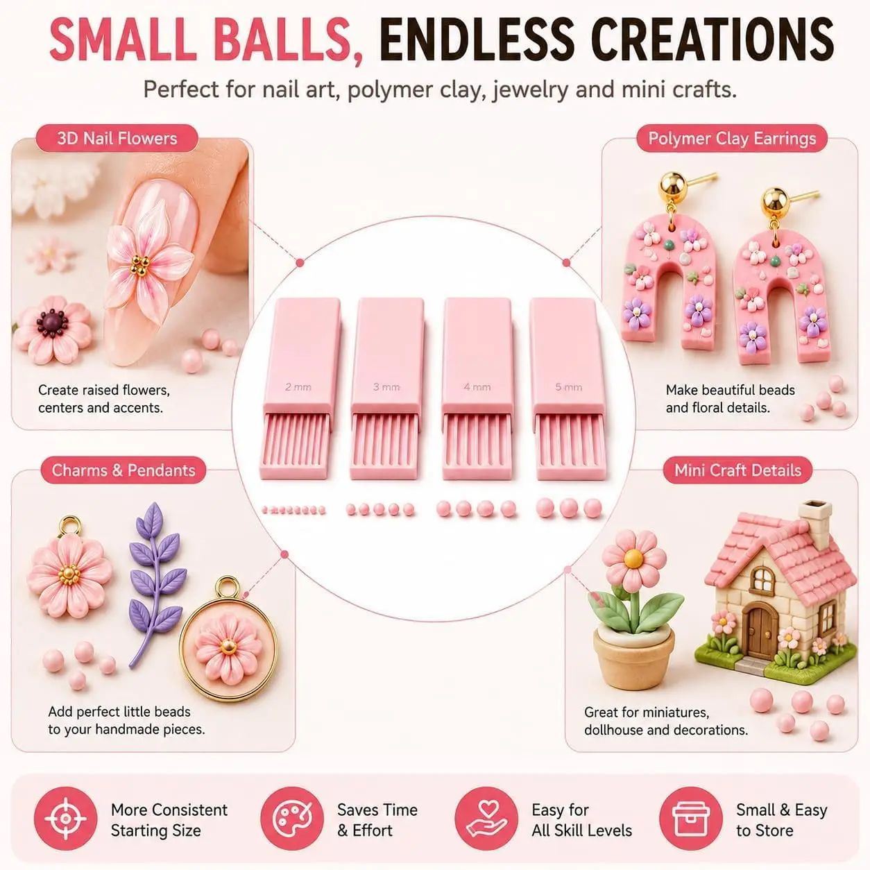 4PCS 3D Print Clay Gel Ball Ma - огляд і ціна Nail Art