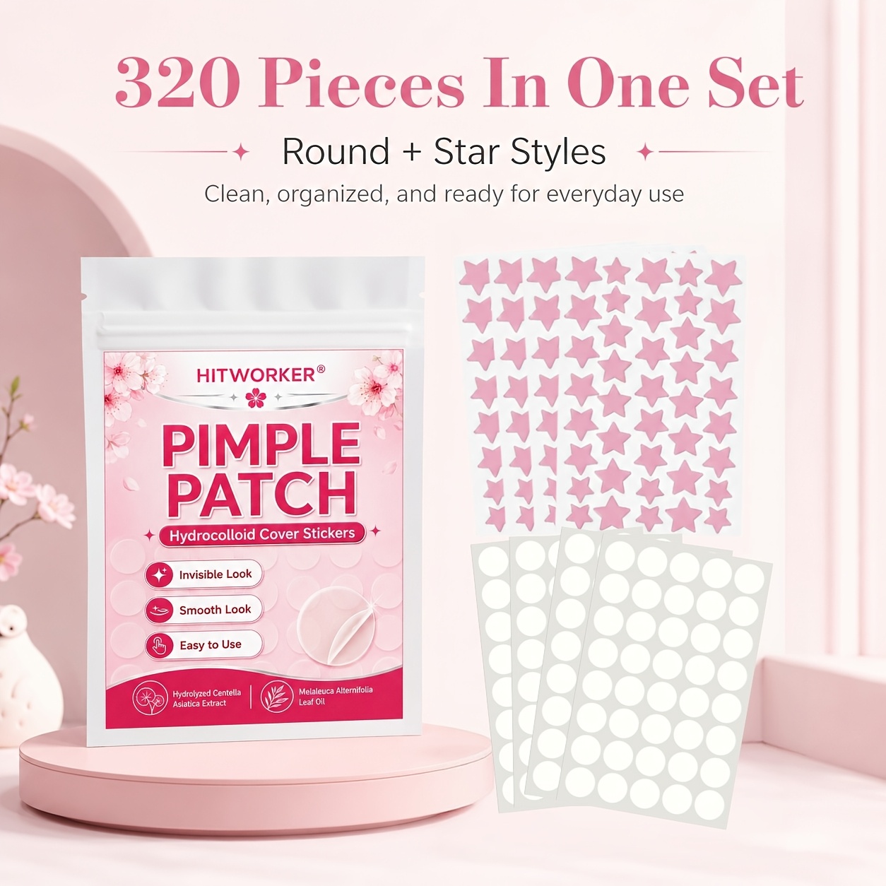 320PCS Invisible Hydrocolloid  - огляд і ціна Hydrocolloid Pimple Patch