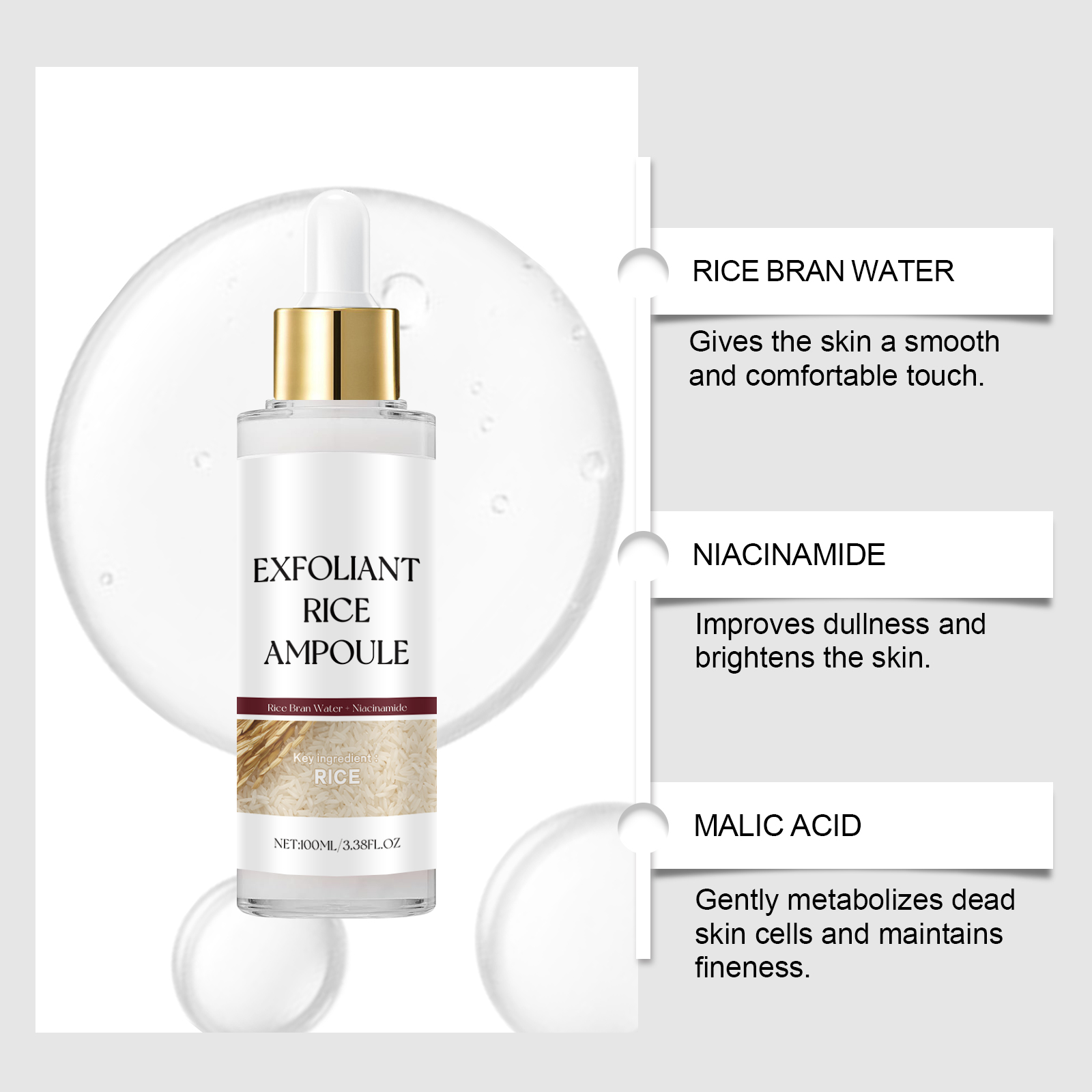 Rice Exfoliating Ampoule Facia - огляд і ціна Niacinamide Pore Shrinking Essence