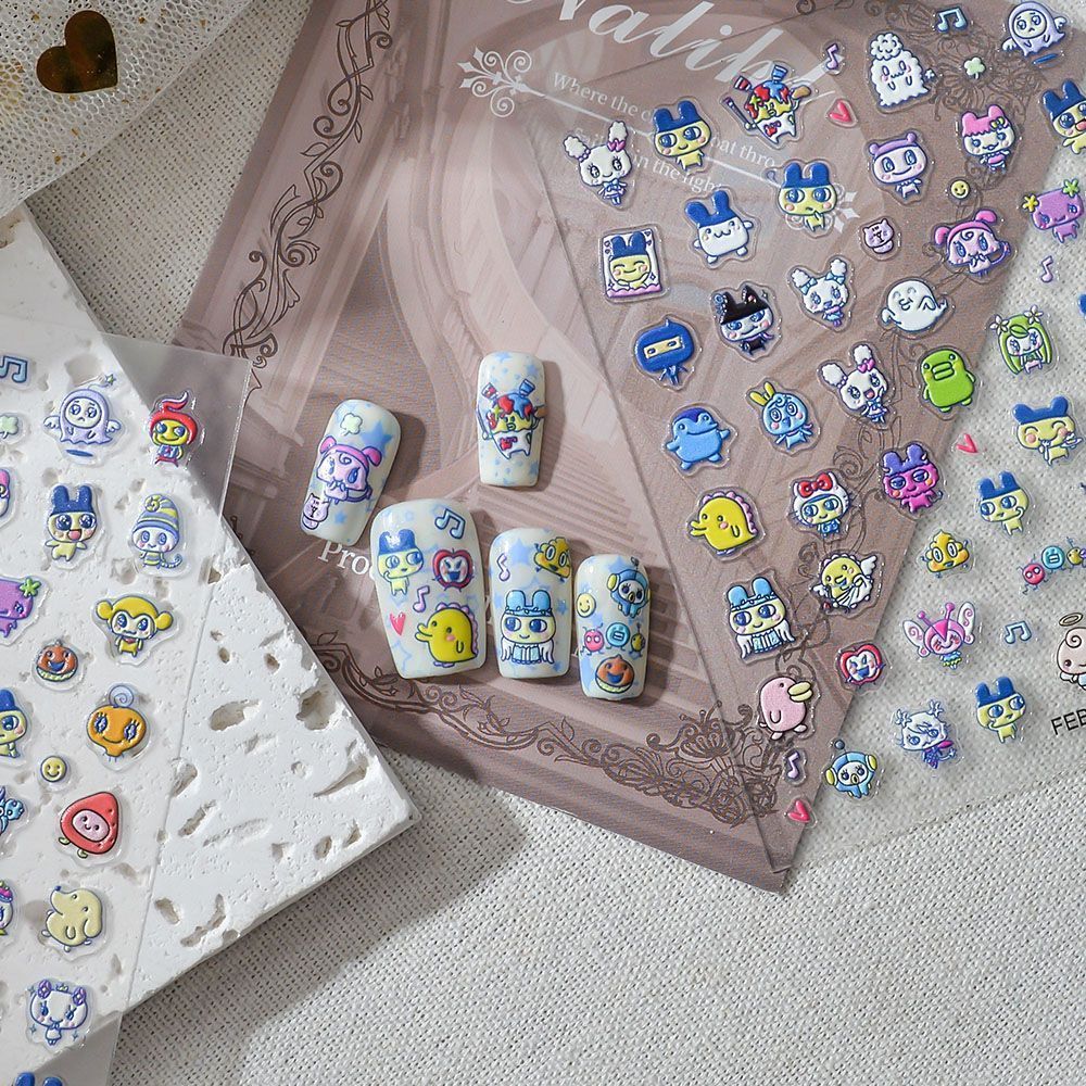 Tamagotchi Cartoon 3D Embossed - огляд і ціна Nail Art