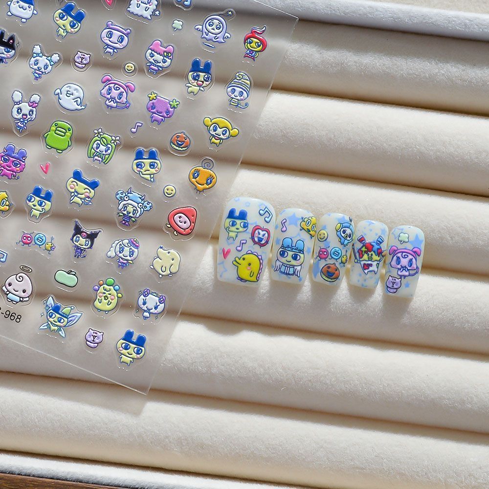 Tamagotchi Cartoon 3D Embossed - огляд і ціна Nail Art
