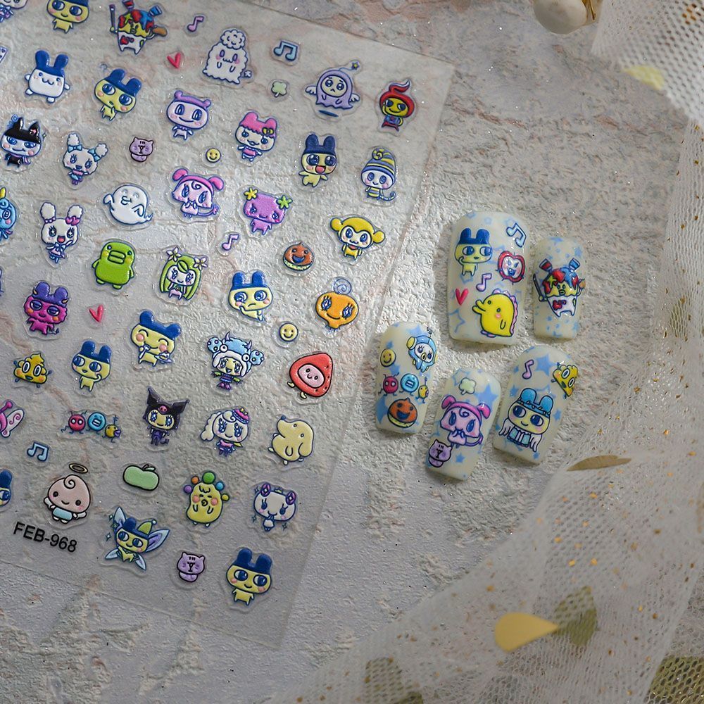 Tamagotchi Cartoon 3D Embossed - огляд і ціна Nail Art