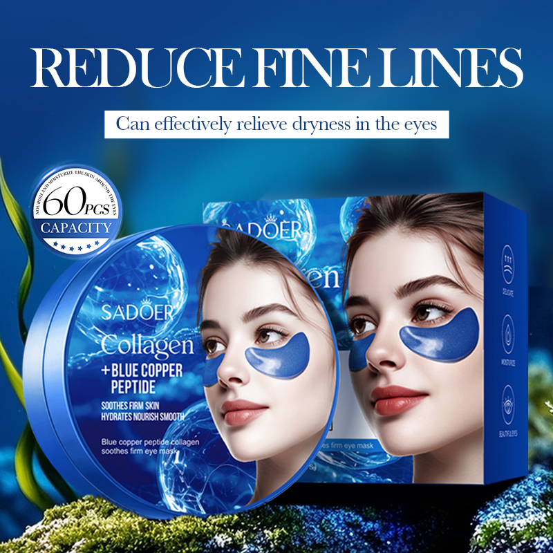 60pcs SADOER Caffeine Crystal  - огляд і ціна Collagen Under Eye Patches