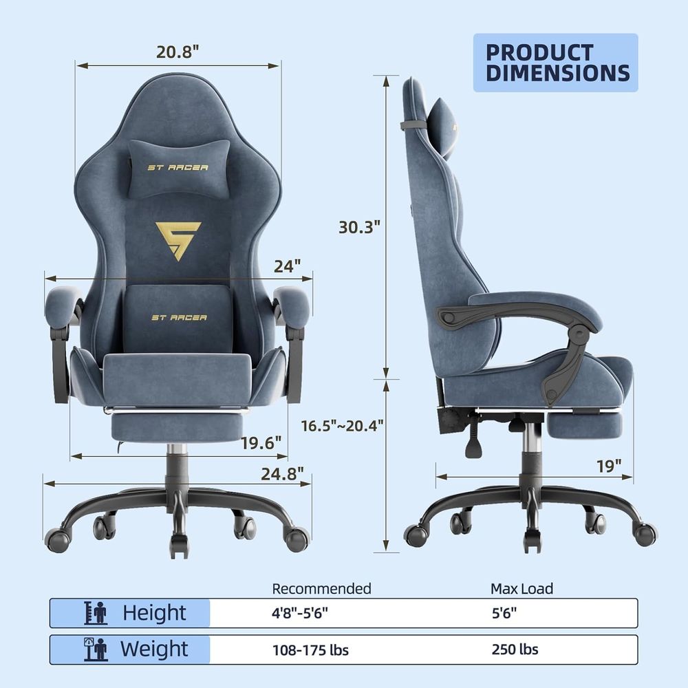 Ergonomic Gaming Chair with Fo - огляд і ціна Massage