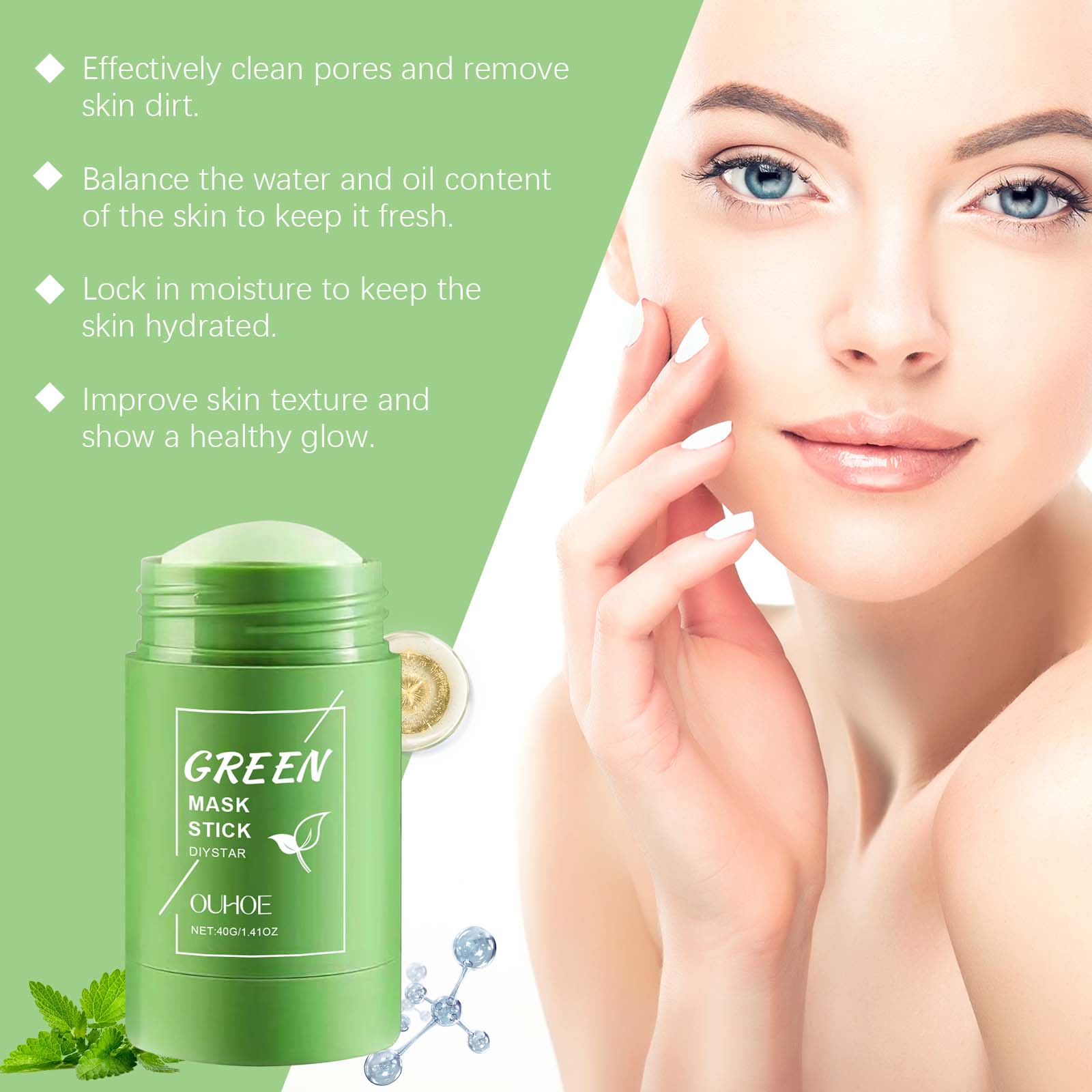 1~5PCS Green Tea Clay Stick Fo - огляд і ціна Green Tea Cleansing Clay Mask